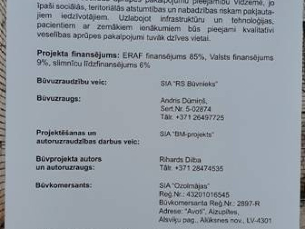 Noslēgts būvdarbu līgums par Alūksnes slimnīcas rehabilitācijas un fizikālās terapijas nodaļas pārbūves un ginekoloģijas nodaļas vienkāršotas atjaunošanas būvdarbu pabeigšanu, un atsākti apturētie būvniecības darbi